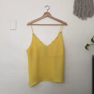 Topshop scalloped yellow cami